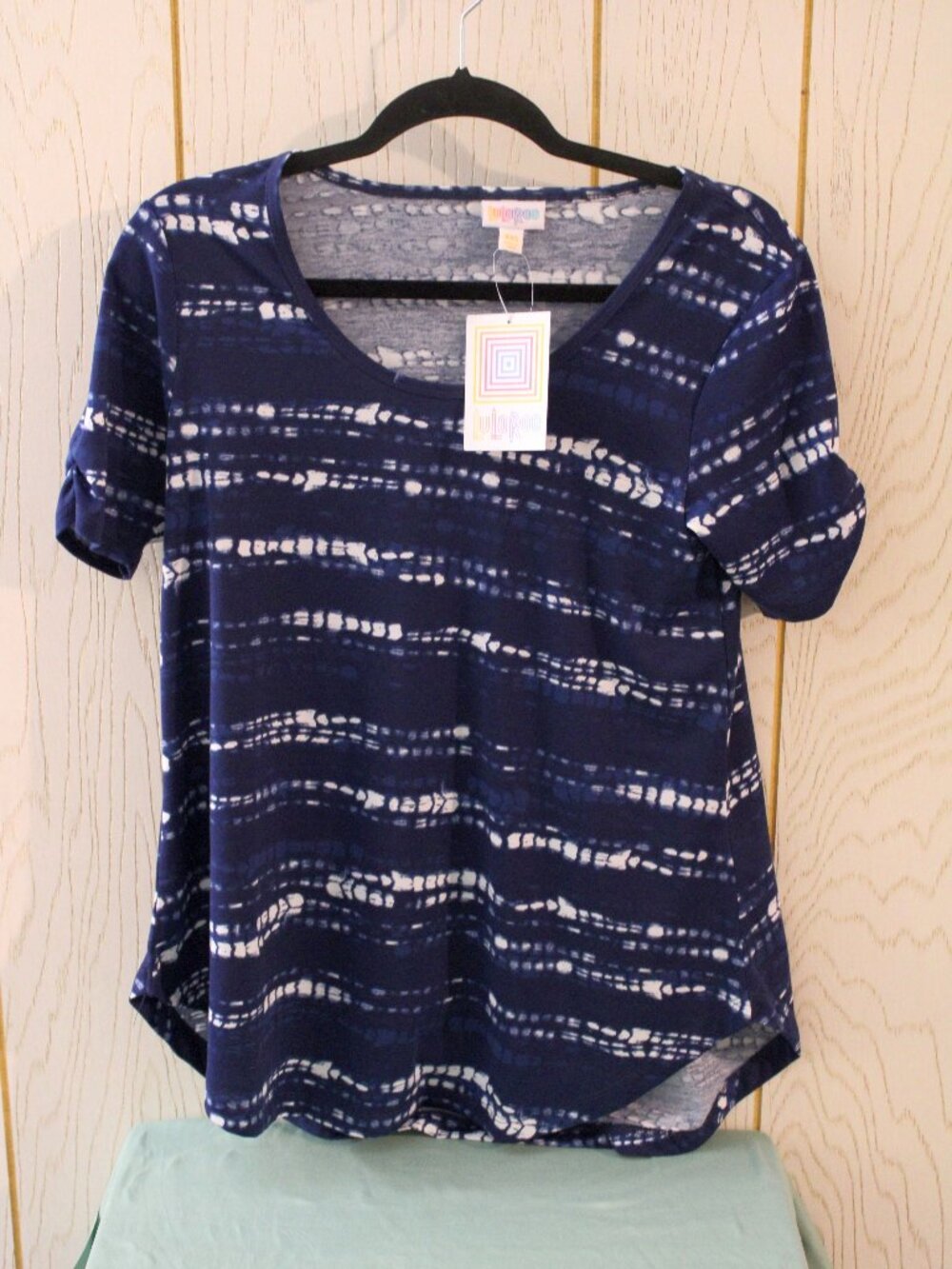 LuLaRoe Women's Short-Sleeve T Shirt Navy Blue & White Size XXS - NWT